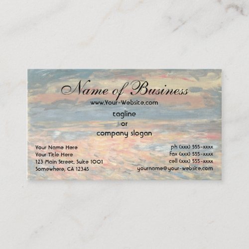 Sunset at Sea by Pierre Auguste Renoir Business Card