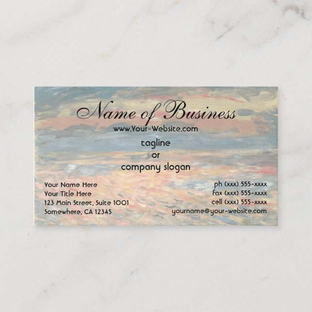 Sunset at Sea by Pierre Auguste Renoir Business Card (Front)