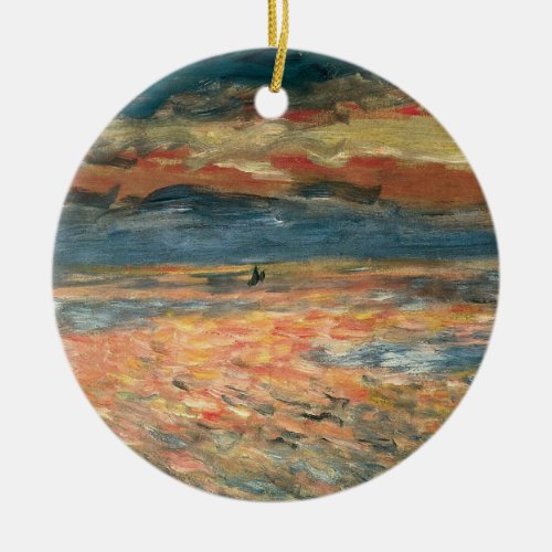 Sunset at Sea by Pierre Renoir Vintage Fine Art Ceramic Ornament