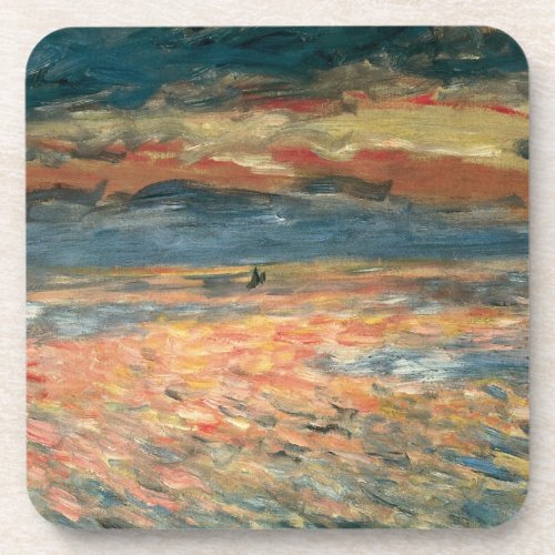 Sunset at Sea by Pierre Renoir Vintage Fine Art Coaster