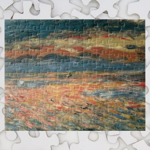 Sunset at Sea by Pierre Renoir Vintage Fine Art Jigsaw Puzzle