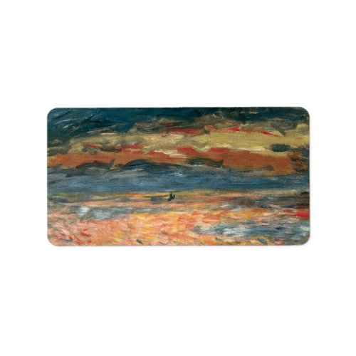 Sunset at Sea by Pierre Renoir Vintage Fine Art Label