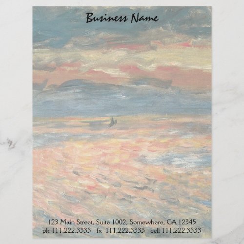 Sunset at Sea by Pierre Renoir Vintage Fine Art Letterhead