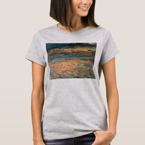 Sunset at Sea by Pierre Renoir Vintage Fine Art T_Shirt