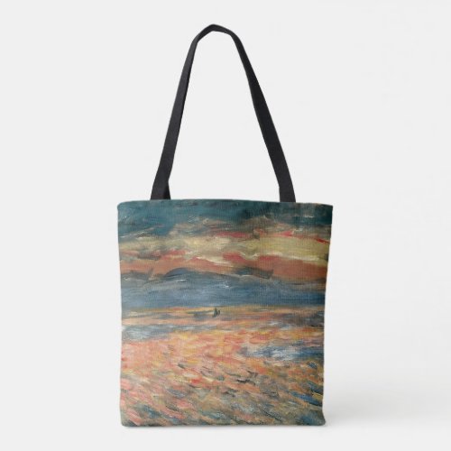 Sunset at Sea by Pierre Renoir Vintage Fine Art Tote Bag