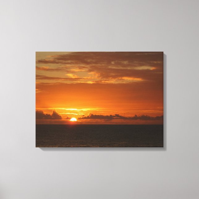 Sunset at Sea I Tropical Colorful Seascape Canvas Print (Front)