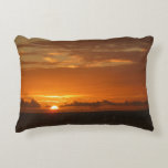 Sunset at Sea I Tropical Colorful Seascape Decorative Pillow
