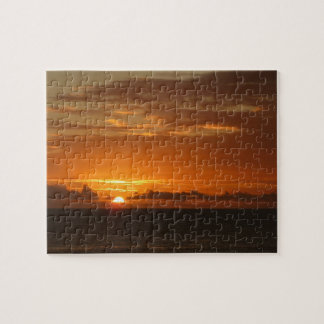 Sunset at Sea I Tropical Colorful Seascape Jigsaw Puzzle