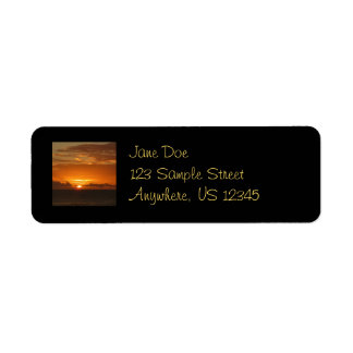 Sunset at Sea I Tropical Colorful Seascape Label