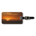 Sunset at Sea I Tropical Colorful Seascape Luggage Tag