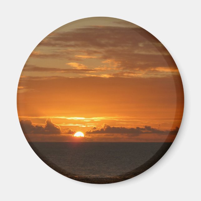 Sunset at Sea I Tropical Colorful Seascape Magnet (Front)
