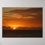 Sunset at Sea I Tropical Colorful Seascape Poster