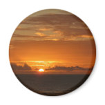 Sunset at Sea I Tropical Orange Seascape Magnet