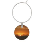 Sunset at Sea I Tropical Orange Seascape Wine Glass Charm