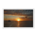 Sunset at Sea II Tropical Seascape Acrylic Tray