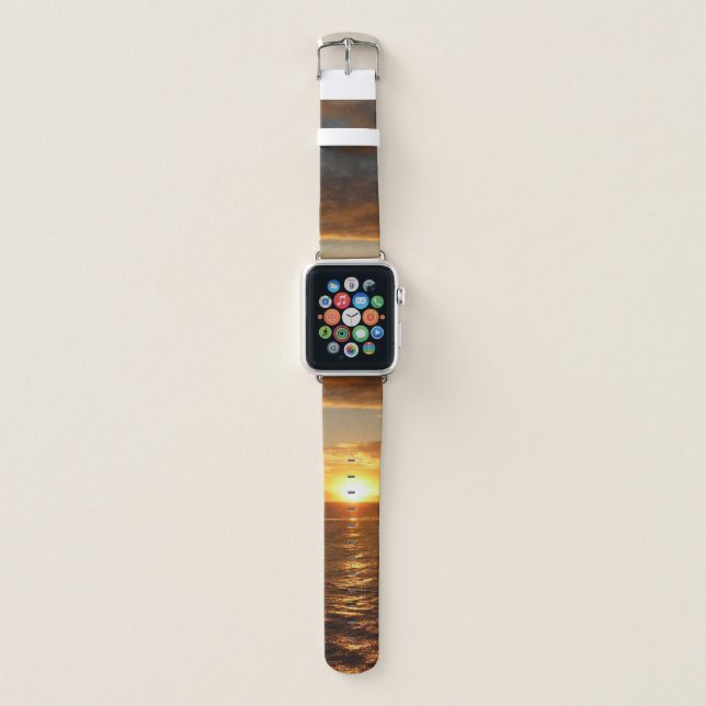 Sunset at Sea II Tropical Seascape Apple Watch Band (Front)