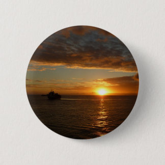 Sunset at Sea II Tropical Seascape Button
