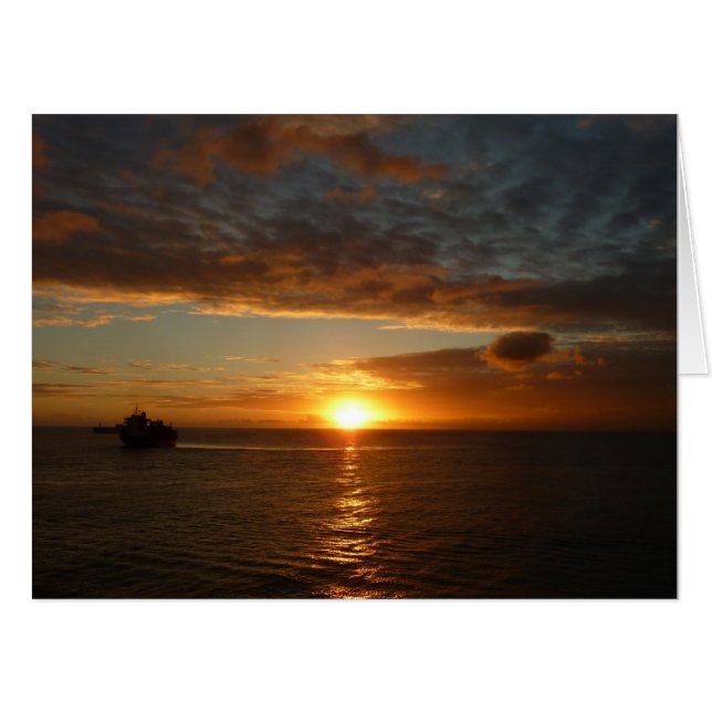 Sunset at Sea II Tropical Seascape Card (Front Horizontal)