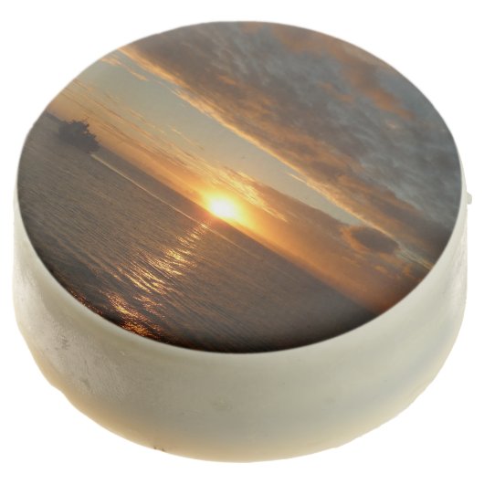 Sunset at Sea II Tropical Seascape Chocolate Dipped Oreo (Angled)
