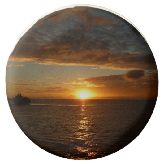 Sunset at Sea II Tropical Seascape Chocolate Dipped Oreo (Front)