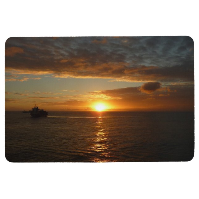 Sunset at Sea II Tropical Seascape Floor Mat (Front)