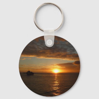 Sunset at Sea II Tropical Seascape Keychain