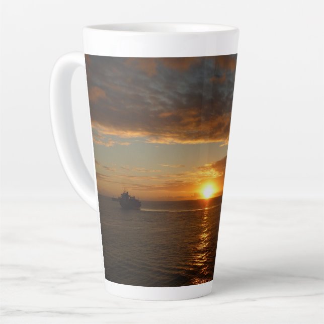 Sunset at Sea II Tropical Seascape Latte Mug (Left Angle)