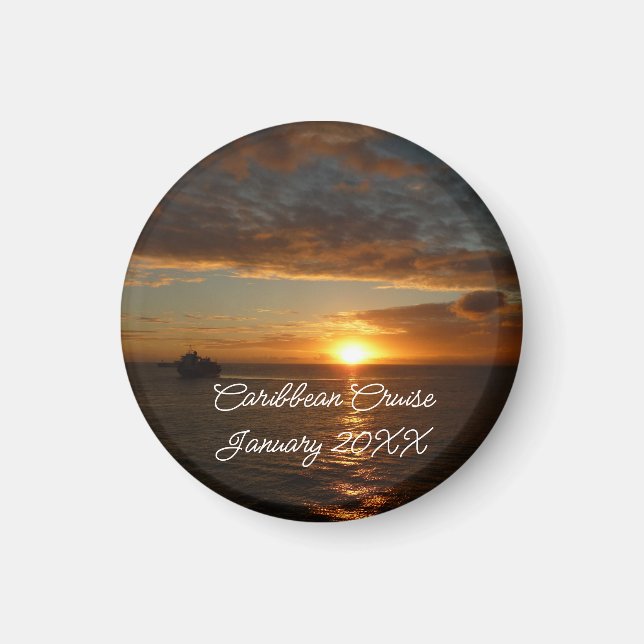 Sunset at Sea II Tropical Seascape Magnet (Front)