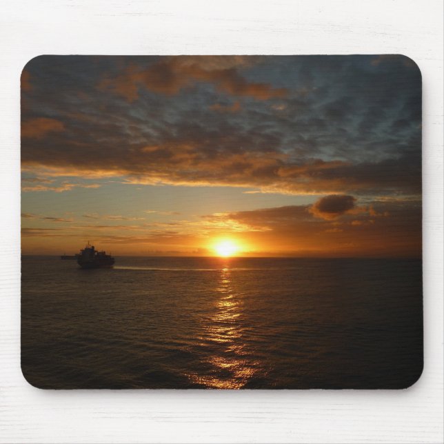 Sunset at Sea II Tropical Seascape Mouse Pad (Front)