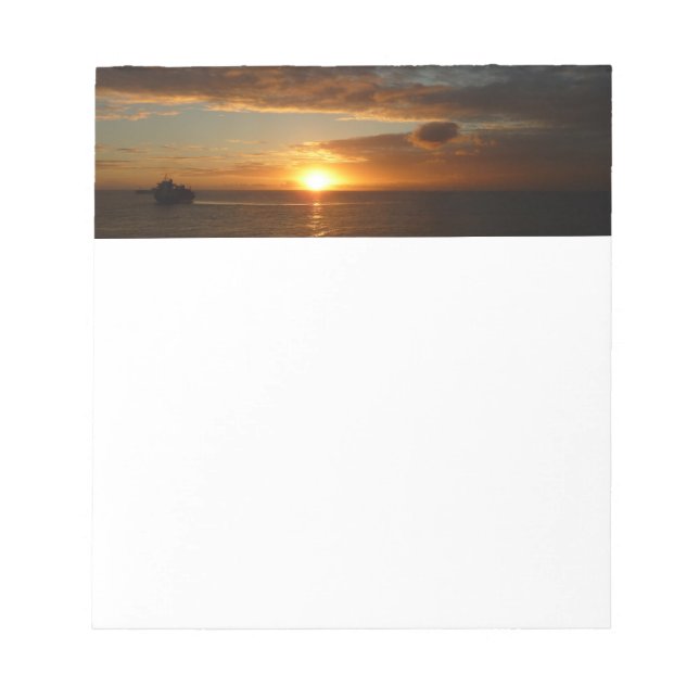 Sunset at Sea II Tropical Seascape Notepad (Front)