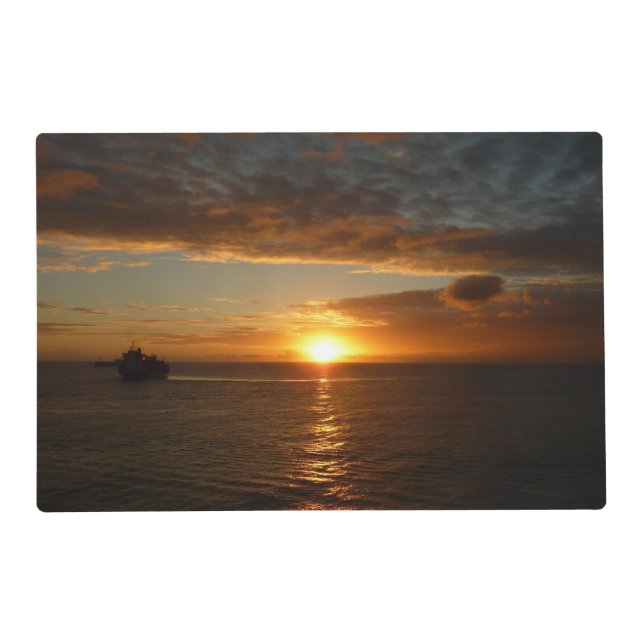 Sunset at Sea II Tropical Seascape Placemat (Front)