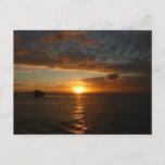 Sunset at Sea II Tropical Seascape Postcard
