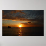 Sunset at Sea II Tropical Seascape Poster