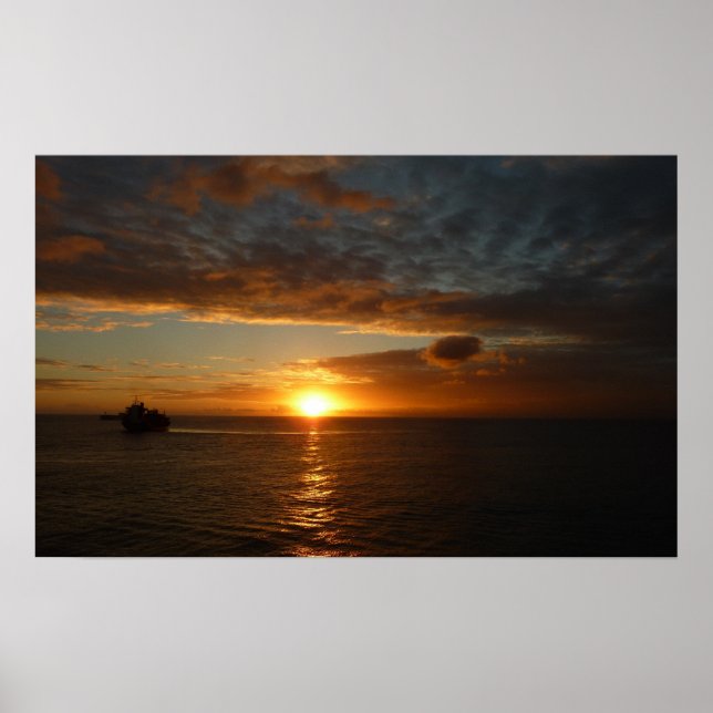 Sunset at Sea II Tropical Seascape Poster (Front)