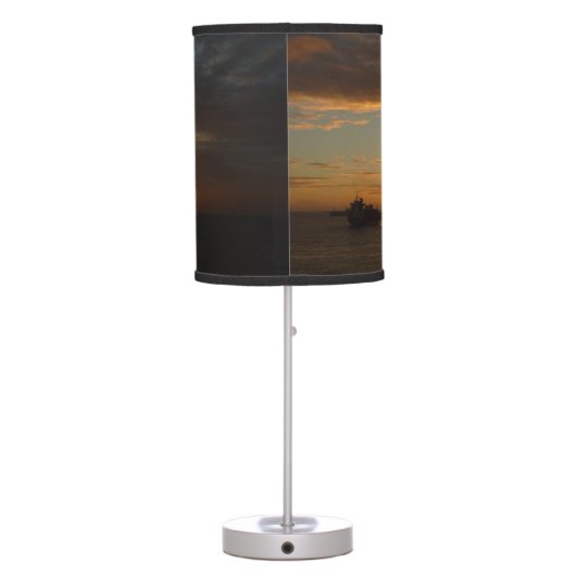 Sunset at Sea II Tropical Seascape Table Lamp (Back)
