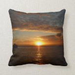 Sunset at Sea II Tropical Seascape Throw Pillow