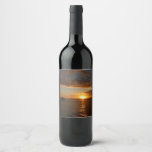 Sunset at Sea II Tropical Seascape Wine Label