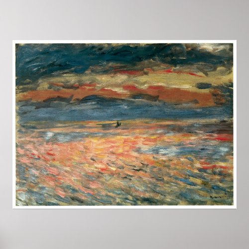 Sunset at Sea Pierre_Auguste Renoir Poster