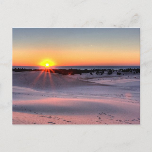 Sunset at Silver Lake State Park, Michigan Postcard (Front)