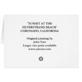 SUNSET AT SILVERSTRAND, CORONADO, CALIFORNIA CARDS (Back Horizontal)