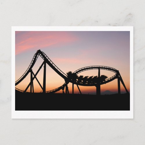Sunset at Six Flags Magic Mountain Postcard