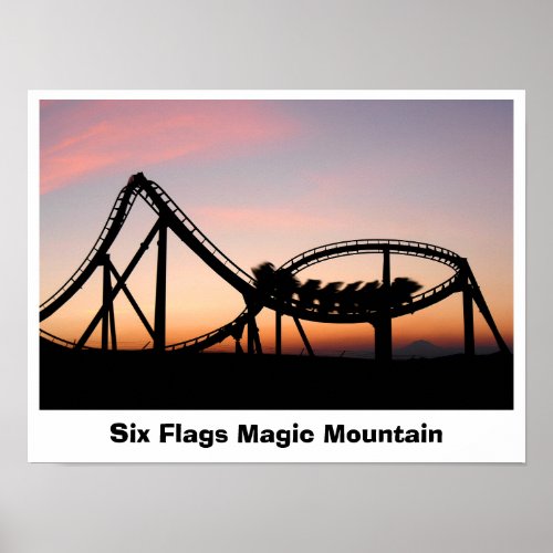 Sunset at Six Flags Magic Mountain Poster