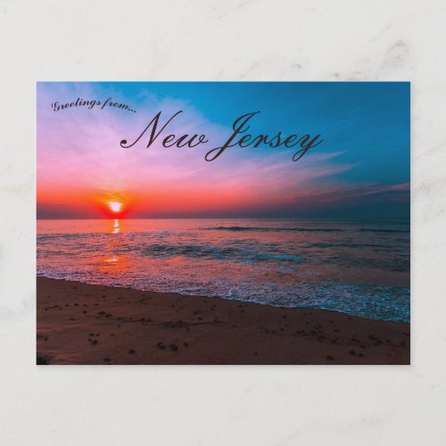 Sunset at Spring Lake New Jersey Postcard