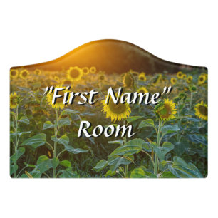 Sunset At Sunflower Field Room Sign