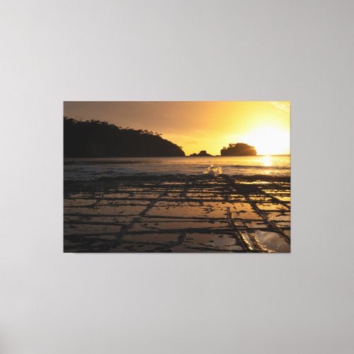 Sunset at Tessellated Pavement Tasmania Australia Canvas Print
