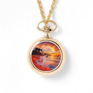 Sunset at the Beach, AI generated, Watch