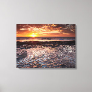 Sunset at the beach, California Canvas Print