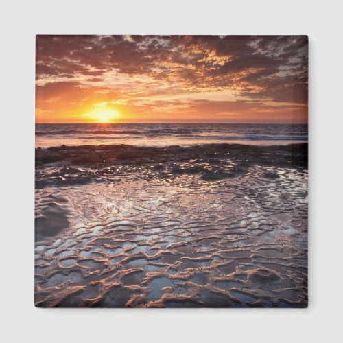 Sunset at the beach California Magnet