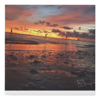 Sunset at the Beach Faux Canvas Print