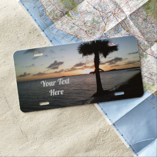 Sunset At The Beach License Plate